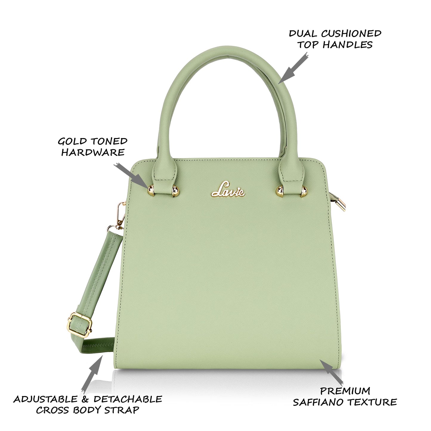 Lavie Women's Ushawu Small Satchel Handbag for Women | Satchel Bag for Work | Ladies purse | Stylish Shoulder Bag | Gift For Women